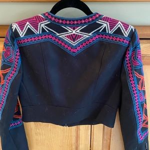 BCBG MAXAZRIA Crop black colorful blazer